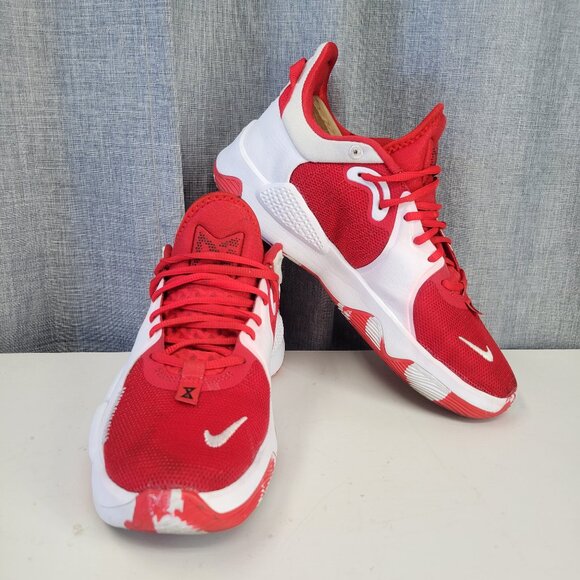 Nike PG 5 TB University Red White Men's Size 9 DA7758-600 - Picture 1 of 9